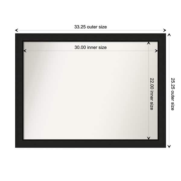 30.00 in. W x 22.00 in. H Framed Rectangular  Bathroom Vanity Mirror in Midnight Blue