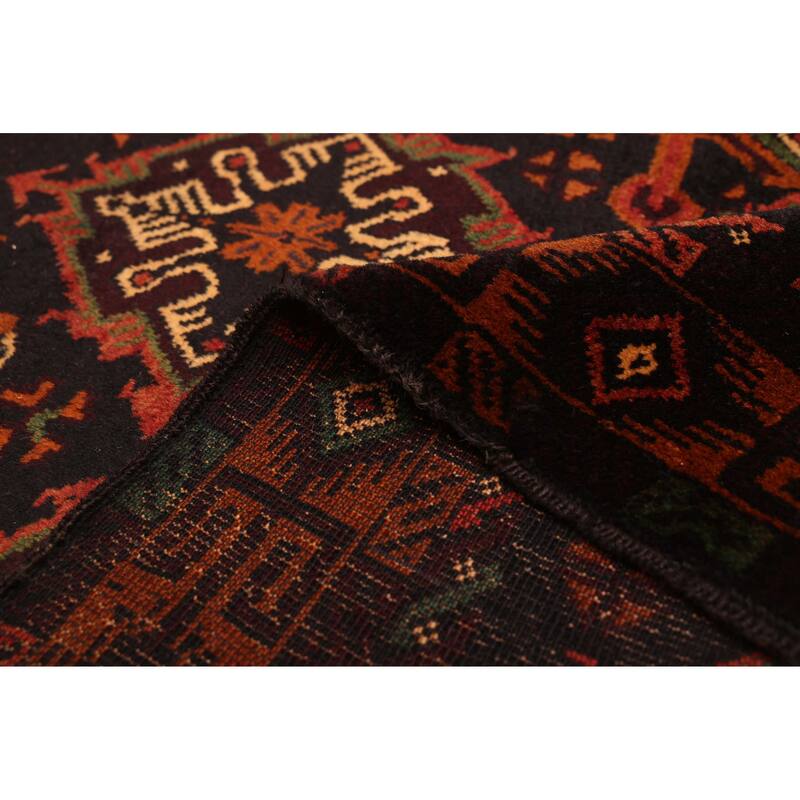 ECARPETGALLERY Hand-knotted Teimani Dark Navy Wool Rug - 4'2 x 6'11