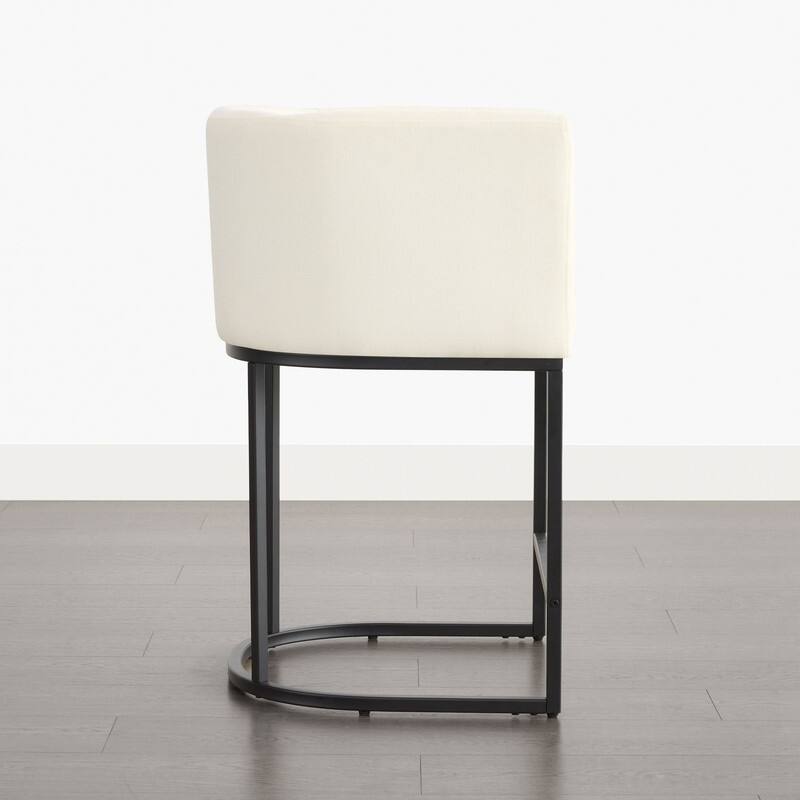 Spruce & Spring Modern Upholstered Barrel Counter Bar Stool with Arm