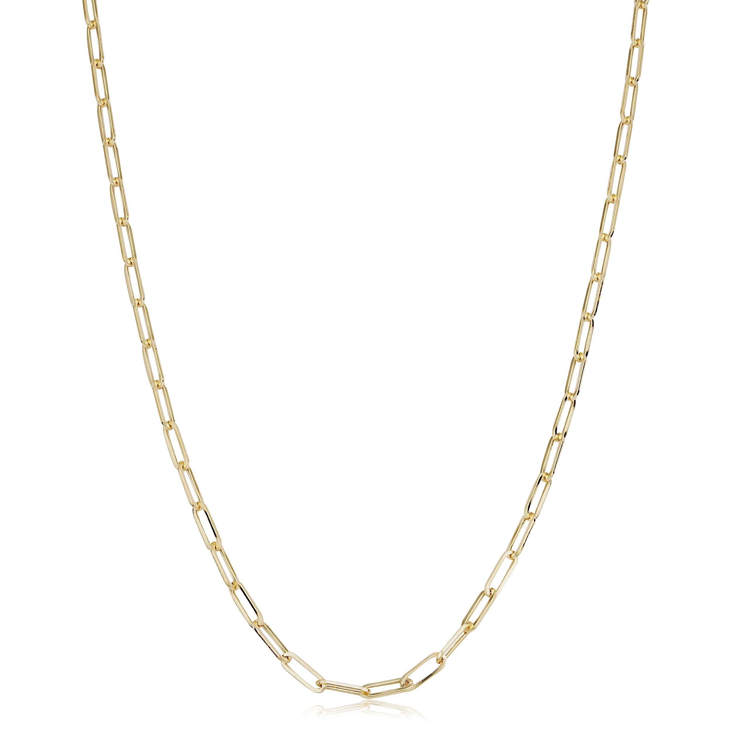 Au Naturale 10k Yellow Gold 2.5 millimeter Polished Paperclip Link Chain Necklace