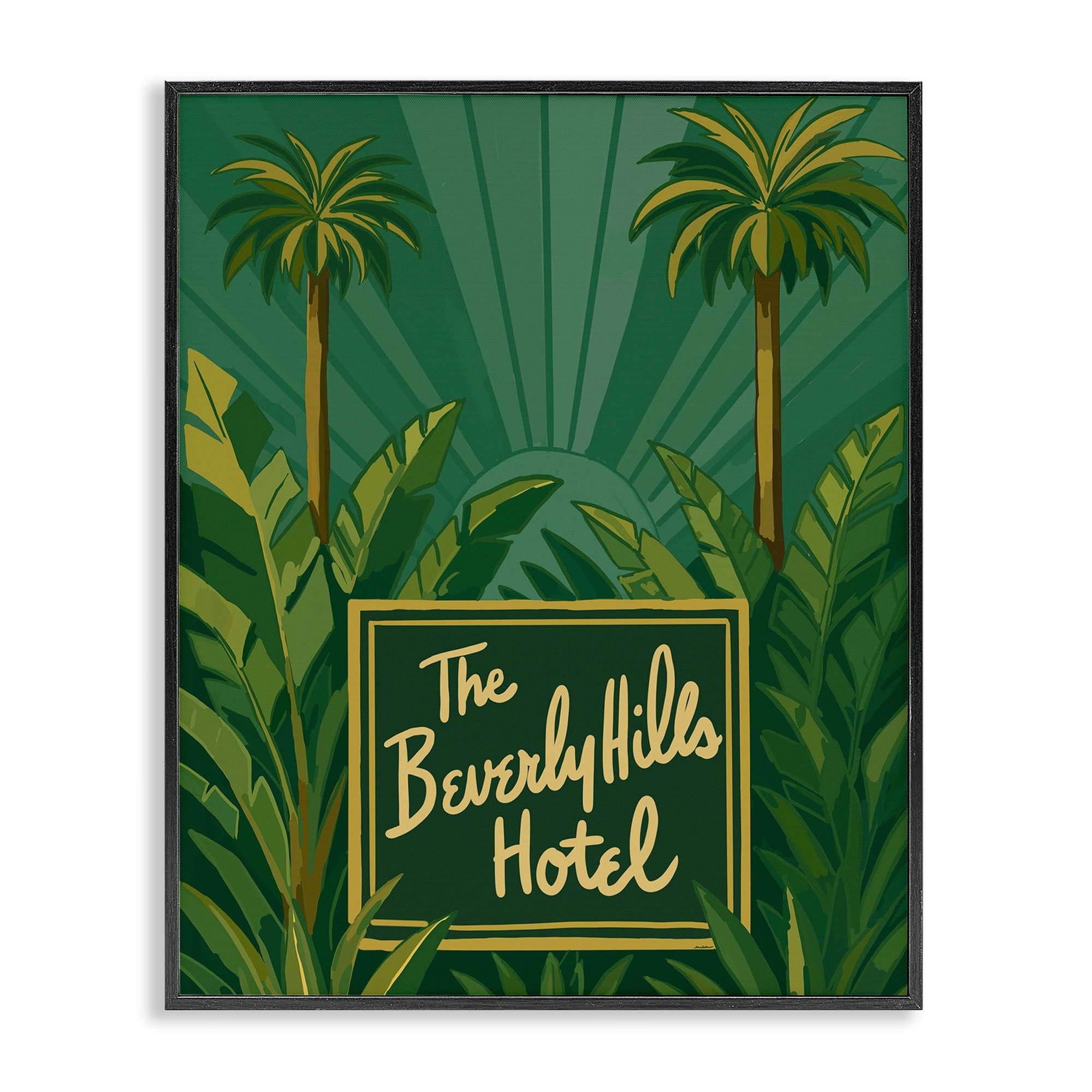 Stupell Retro Beverly Hills Hotel Framed Giclee Art Design By Amelia Noyes