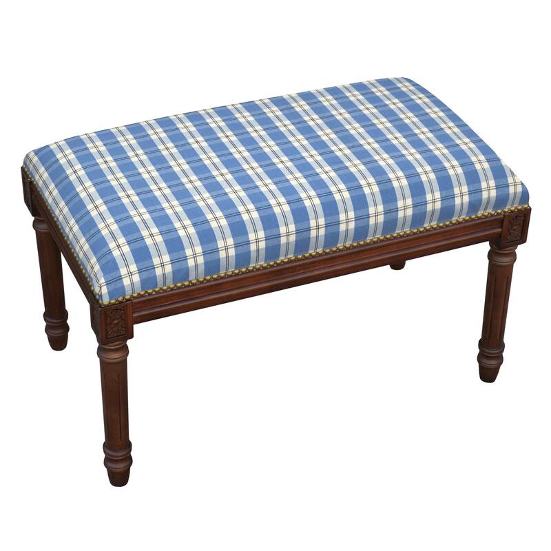 Blue Plaid Bench