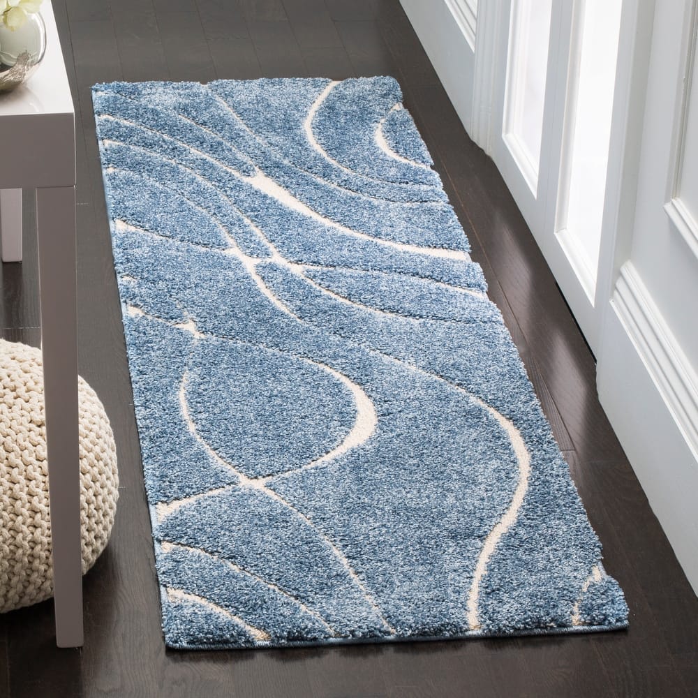 SAFAVIEH Florida Shag Staka Abstract Waves 1.2-inch Area Rug