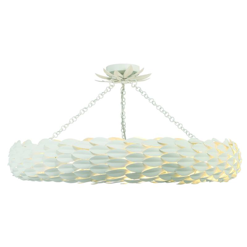 Broche 8 Light Matte White Ceiling Mount - 33.5"W x 5.75"H x 33.5"D