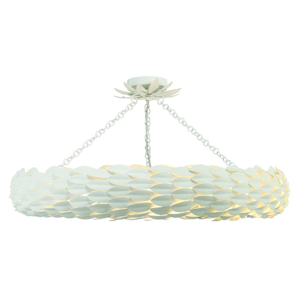 Broche 8 Light Matte White Ceiling Mount - 33.5"W x 5.75"H x 33.5"D