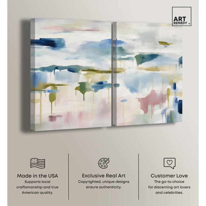Veil of Azure I Canvas Set of 2 by Art Remedy, Gallery Wrapped