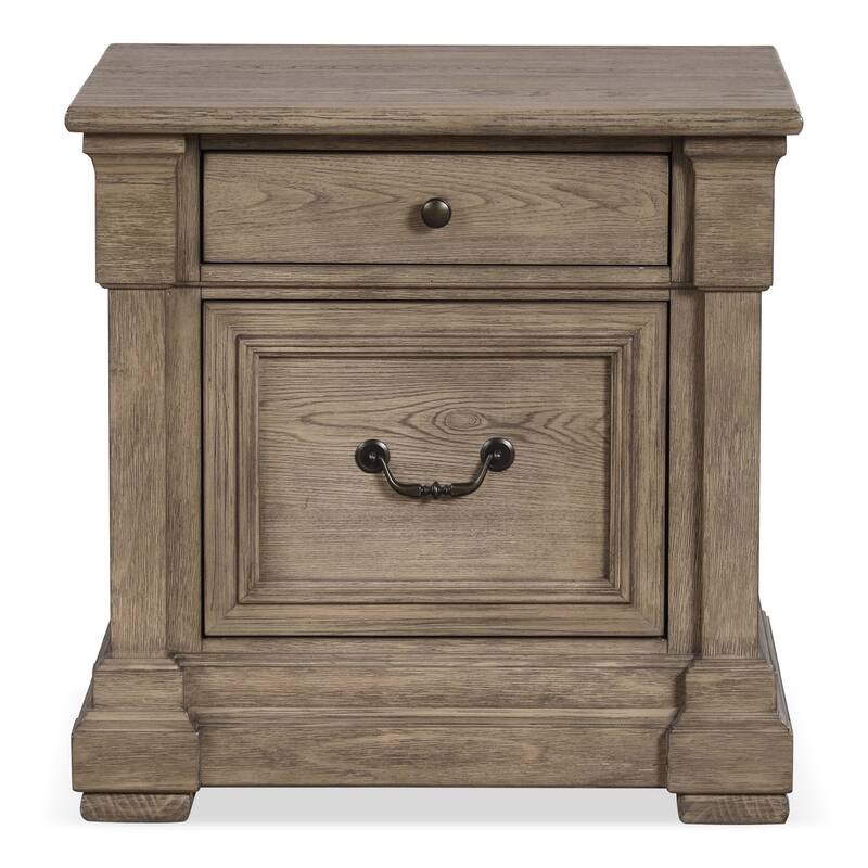 Furniture of America Wacine 6-Piece Weathered Grey Solid Wood Panel Bedroom Set