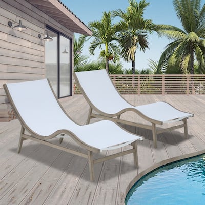 Patio Chaise Lounge Chair Outdoor Sun Lounger Set of 2