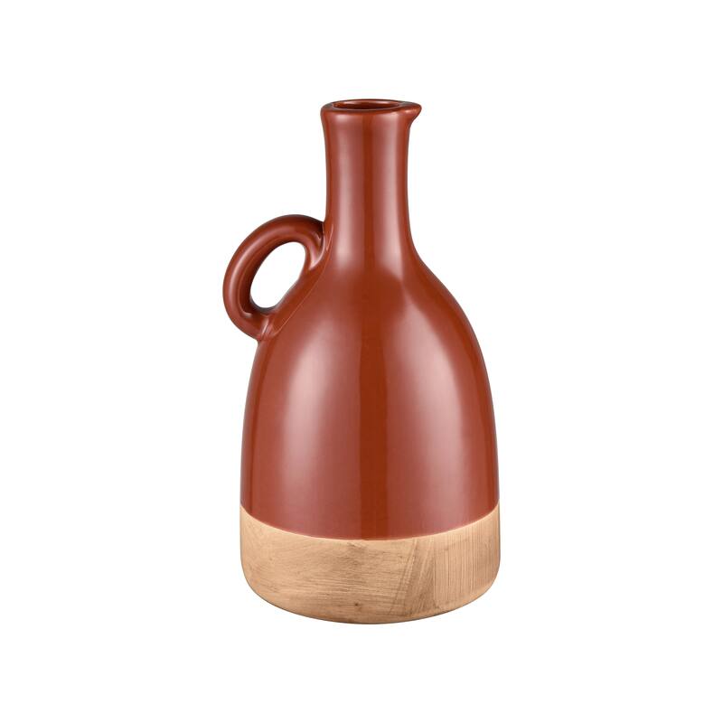 Elk Home Adara Brick Red Earthenware 6.25 Inch Wide Vase