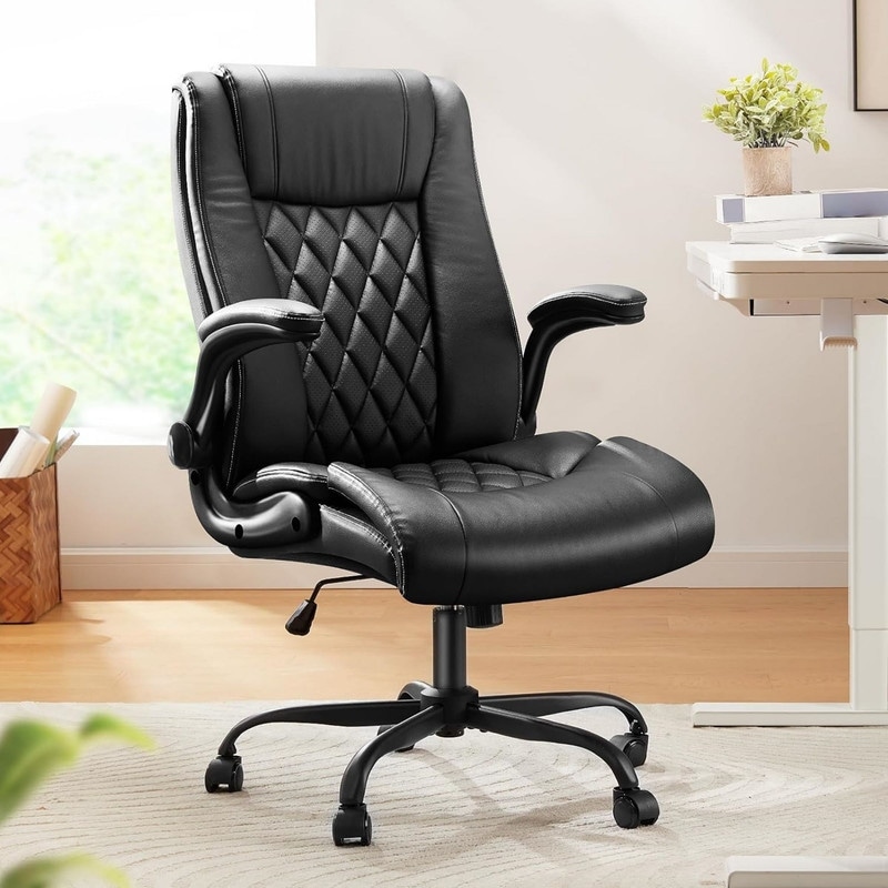 Office chair with best sale flip up armrests