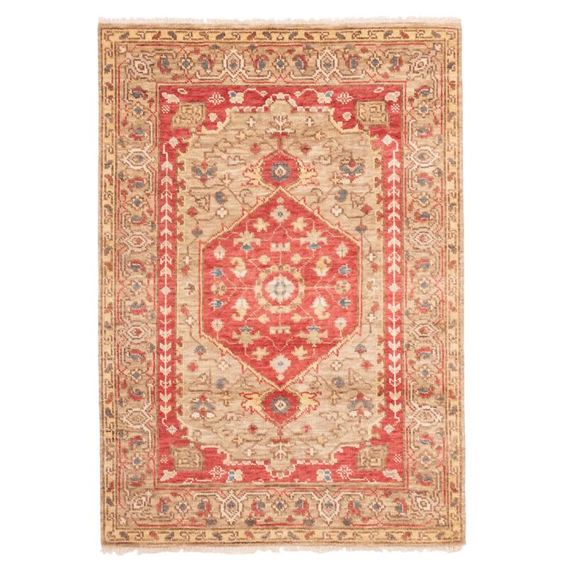 ECARPETGALLERY Hand-knotted Jules Serapi Red Wool Rug - 4'2 x 5'11