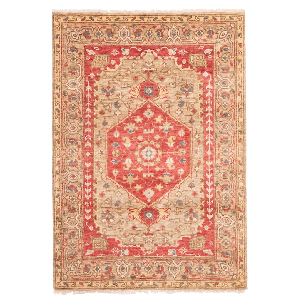 ECARPETGALLERY Hand-knotted Jules Serapi Red Wool Rug - 4'2 x 5'11