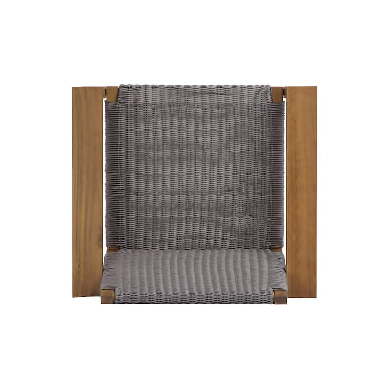 Christopher Knight Home - Set of 2 Outdoor Acacia Wood Club Chair with Wicker Backrests - Set of 2