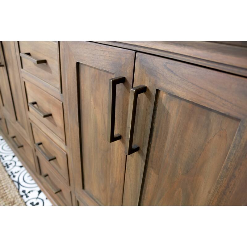 Willow Collections 36 in. W x 22 in. D Charlotte Teak Left Offset Sink Bathroom Solid Teak Vanity with Countertop