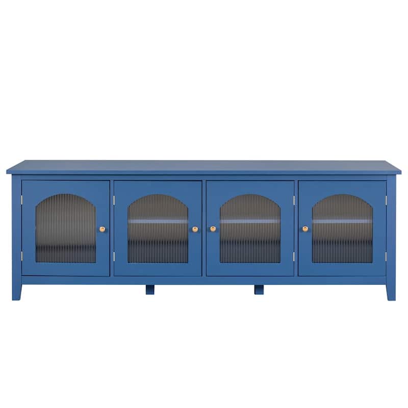 71" TV Cabinet w/ Solidwood Frame, Changhong Glass Door, Metal Handle