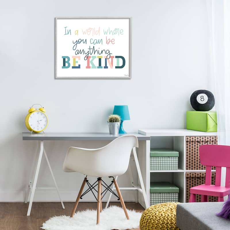 Stupell Be Kind In A World Framed Giclee Art Design By Gigi Louise
