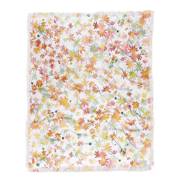 Deny Designs Ninola Designs Flowers Sweet Bloom Yellow Sherpa Fleece Throw Ninola design Comforter | Deny Designs