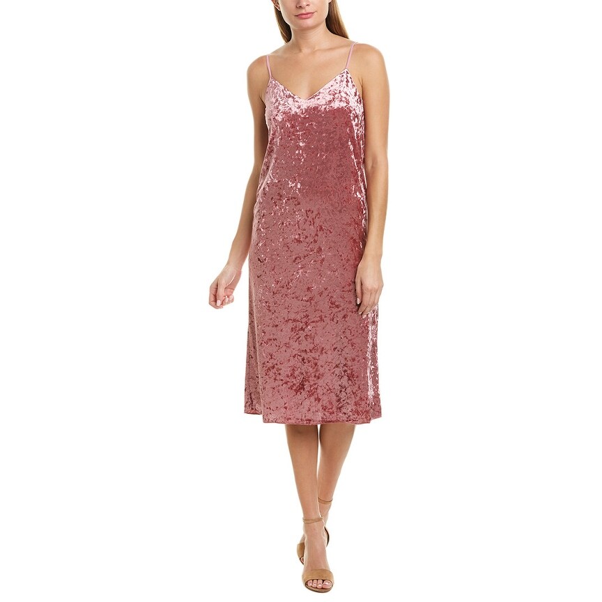 red velvet slip dress
