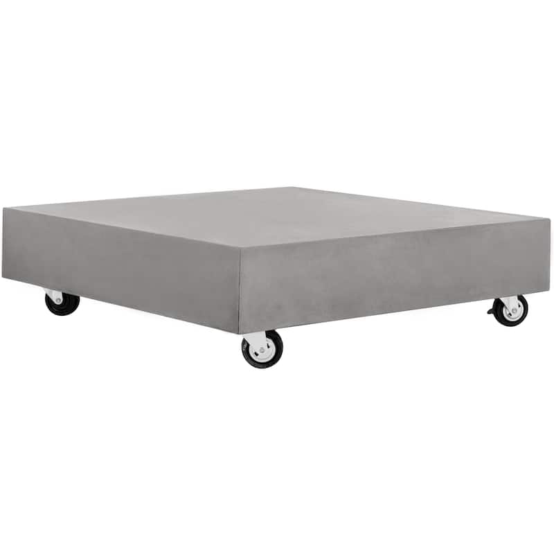 SAFAVIEH Outdoor Llio Modern Concrete Coffee Table - 31.5" W x 31.5" D x 9.8" H - 32Wx32Dx10H