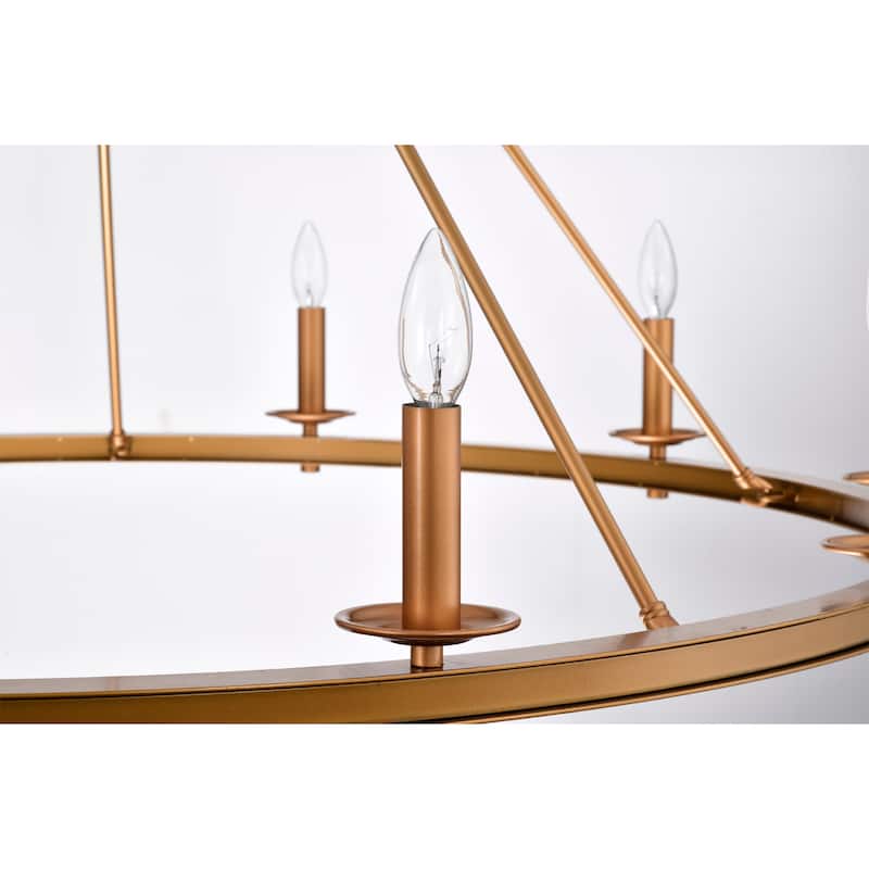 Marcel Candle Style Wagon Wheel 45 Inch Chandelier Metallic Silver Finish 10 Light