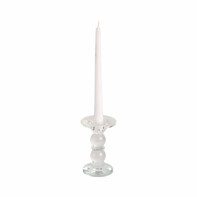 Glass Crystal Pillar and Taper Candle Holder Modern Glam Design