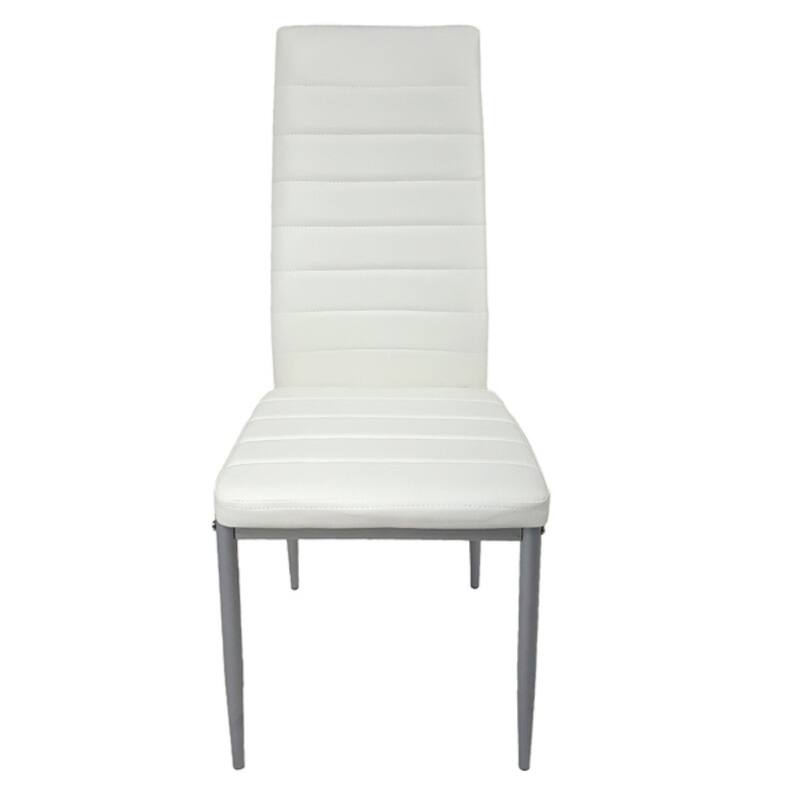 4pcs backrest cushion horizontal sewing decoration PU leather dining chair - (16.5 x 17.7 x 37.8)"