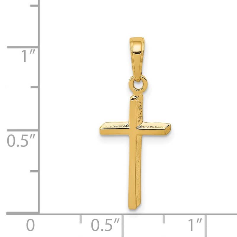 Curata 14k Yellow Gold 18" Polished Cross Pendant Necklace - 11.3x24.1mm