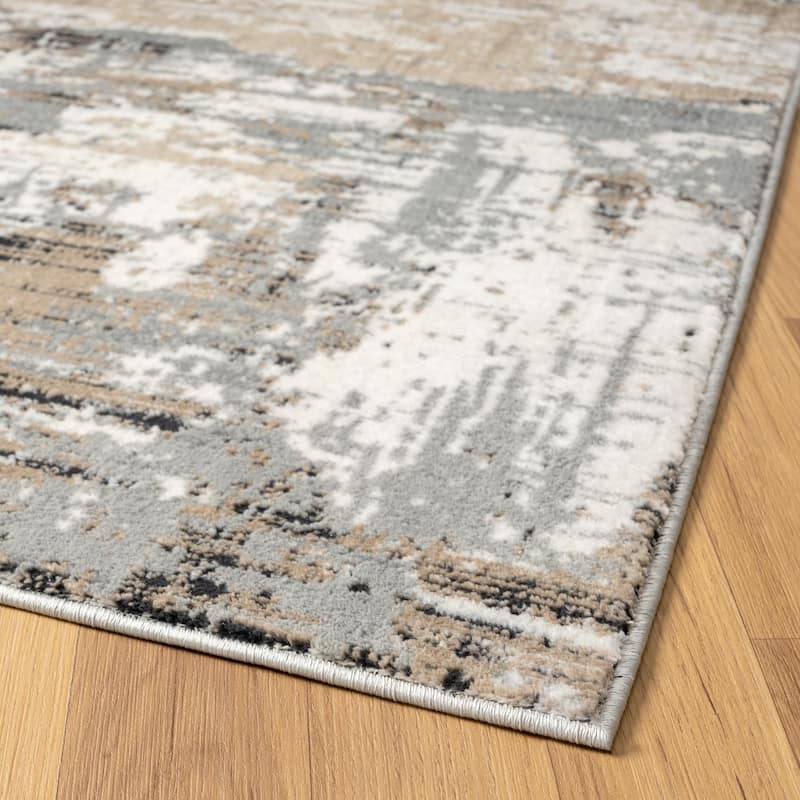 Luxe Weavers Modern Abstract Distressed Area Rug for Living Rooms and Bedrooms