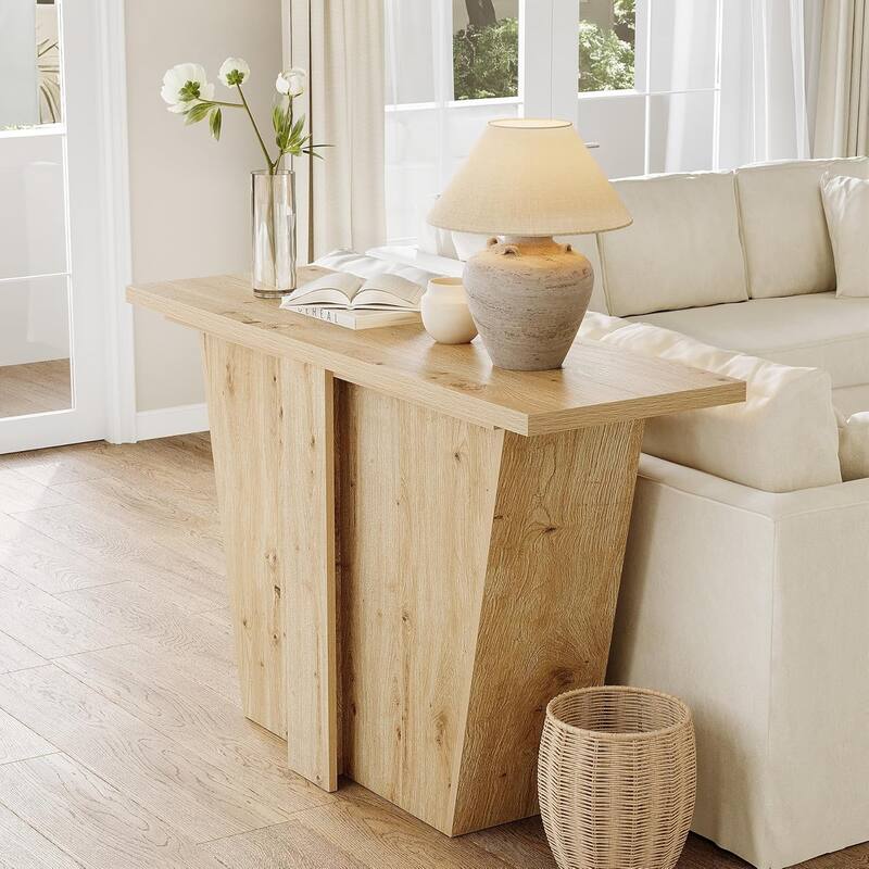 55” Console Table, Modern Sofa Table Behind Couch, Narrow Entryway Table