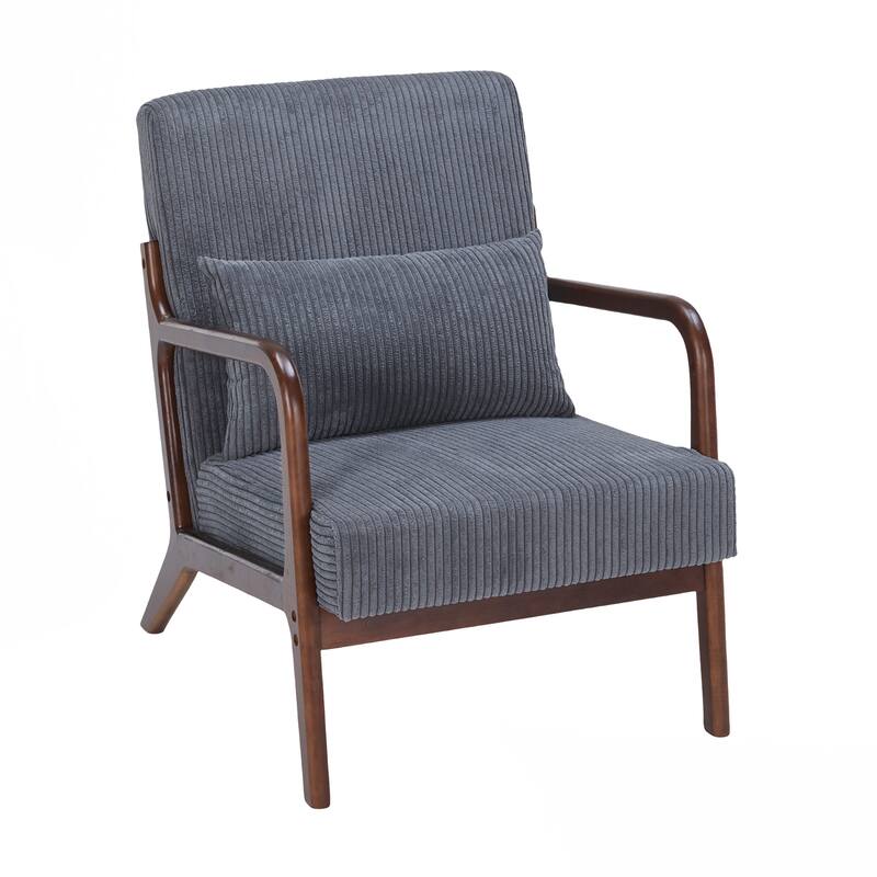 Mid-Century Modern Accent Chair, Arm Chair Living Room Chairs with Pillow