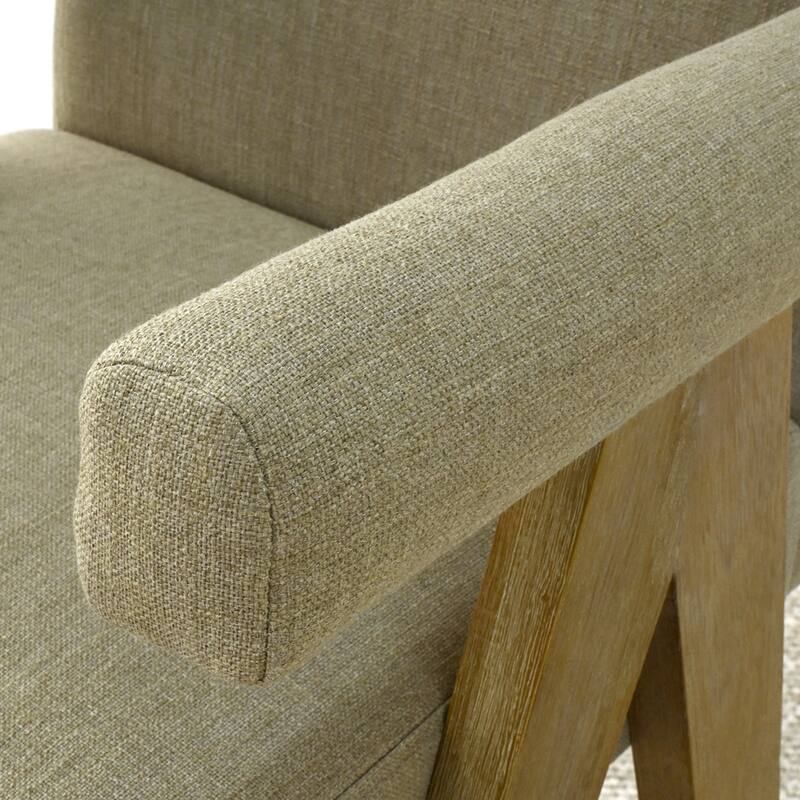 Linen Counter Stool with Arms