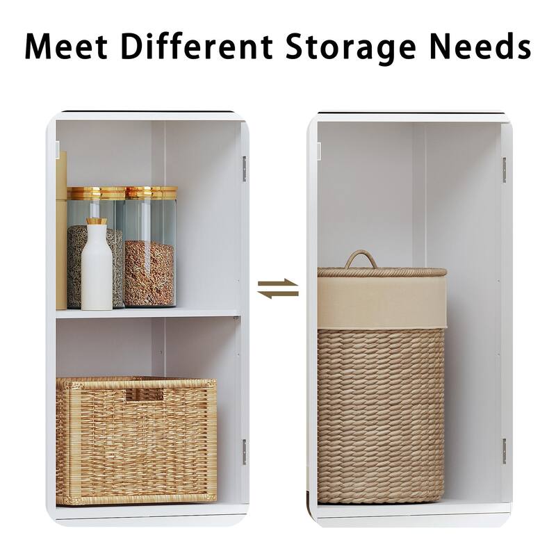 67-Inch Tall Narrow Bathroom Storage Cabinet with 2 Doors, 1 Drawer & Adjustable Shelves