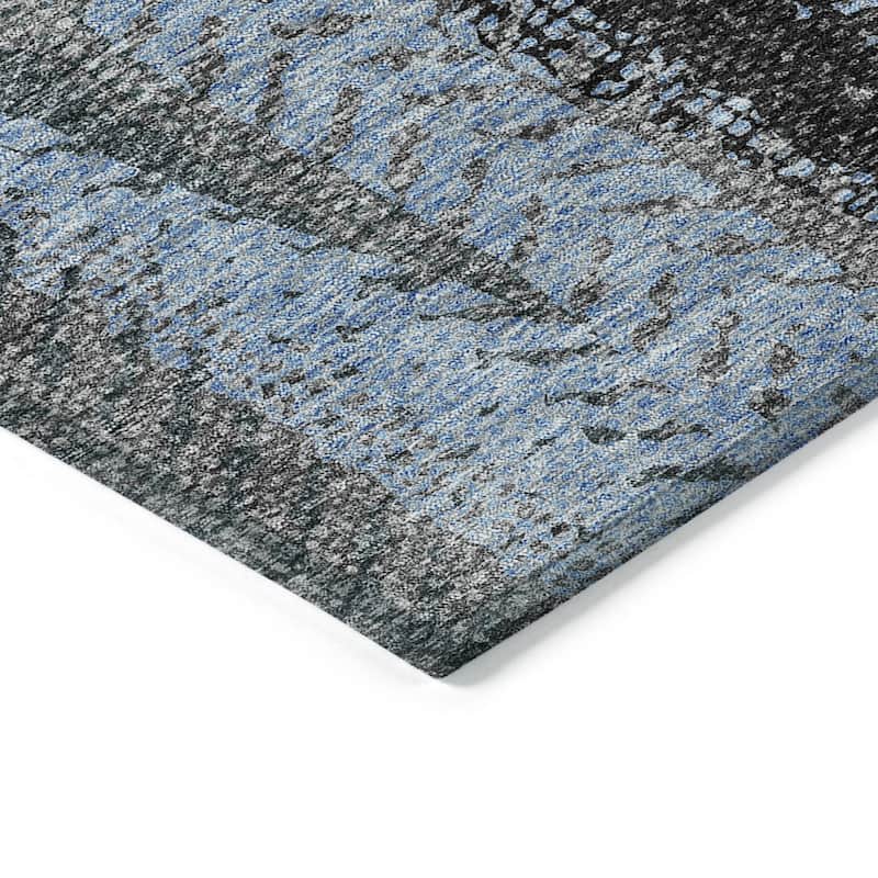 HomeRoots Botanical Leaves Transitional Rectangle Outdoor Rug