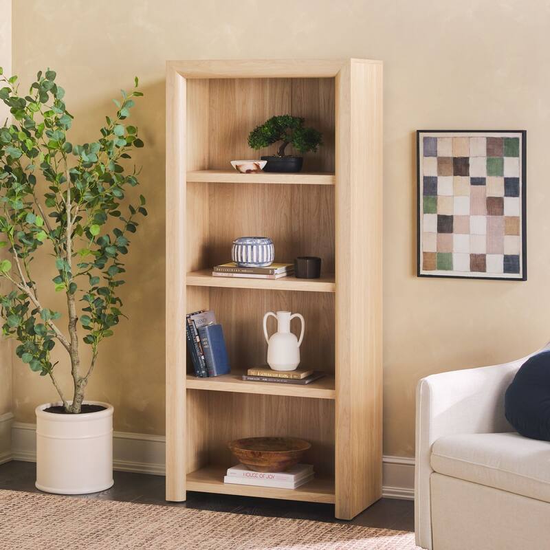 Walker Edison Modern Wood Open Bookshelf
