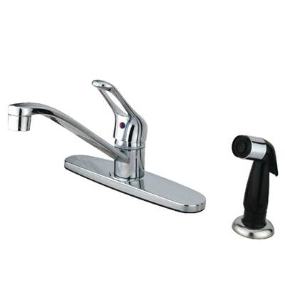 Kingston Brass Wyndham Kitchen Faucet with Metal Lever Handle and Side
