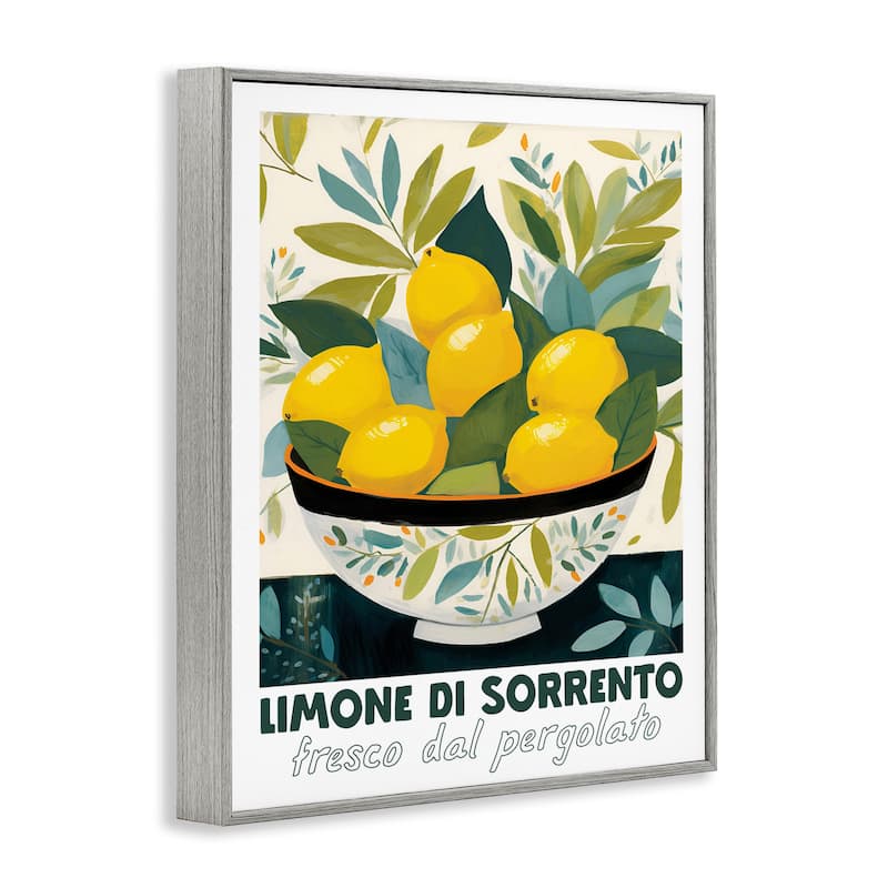 Stupell Charming Bowl of Lemons Framed Giclee Art Design By Lux + Me Designs
