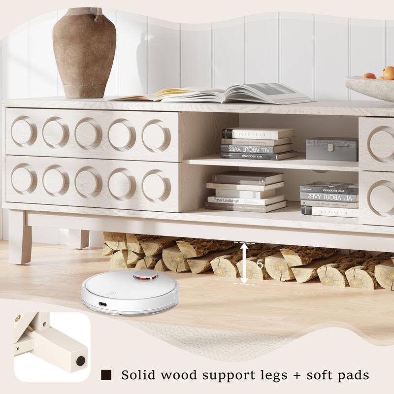 Living Room TV Stand with 4 Drawers,TV Console Table Entertainment Center for TVs up to 75"