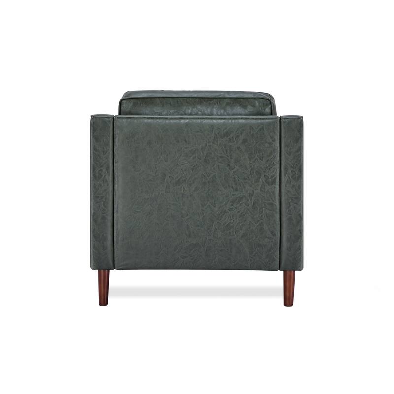 Artdeco Home - Sedona Modern Accent Chair, Faux Linen / Vegan Leather Armchair