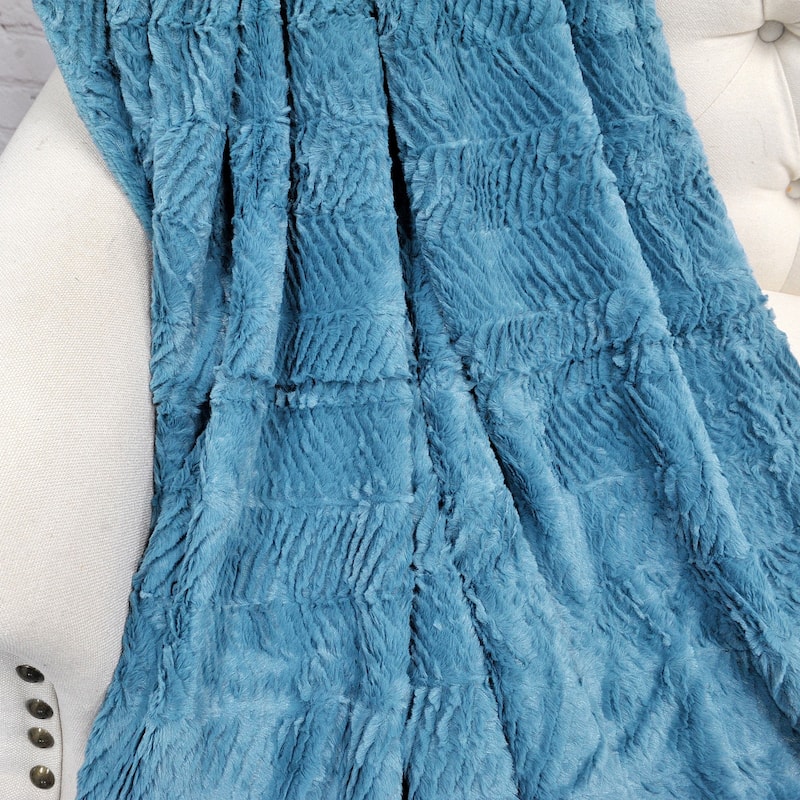 Herringbone FauxFur Throw, 50" x 60"