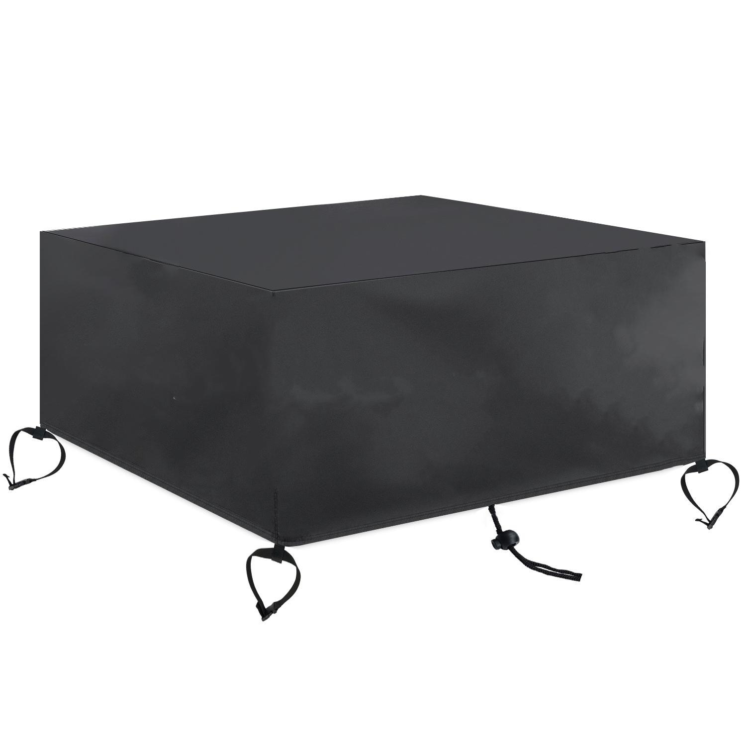 Shatex 30 in. Black Durable Weather-Resistant Square Fire Pit Cover