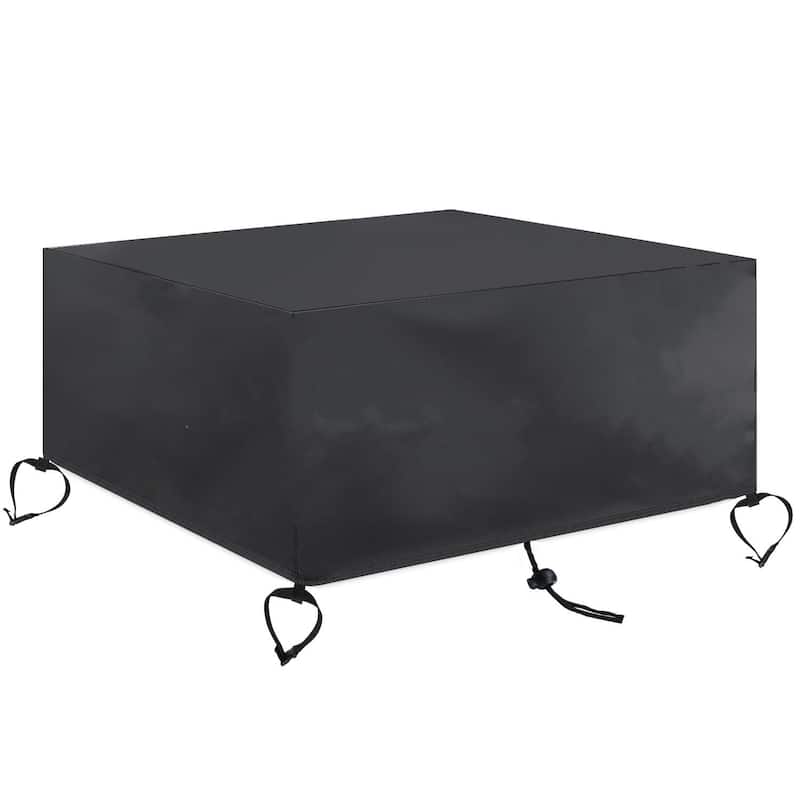 Shatex 30 in. Black Durable Weather-Resistant Square Fire Pit Cover - 30x30x13in