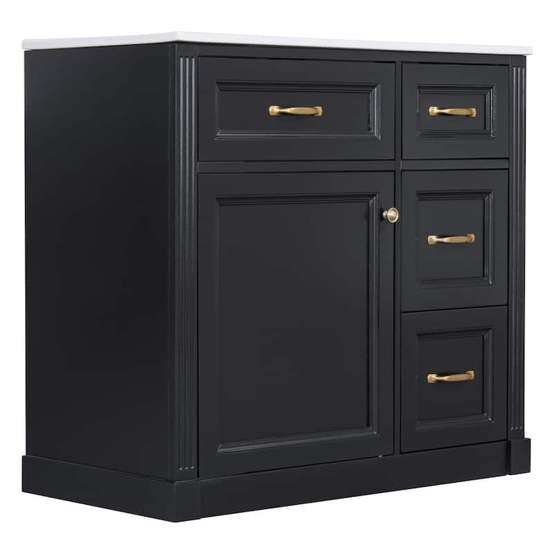 Bathroom Vanity with Sink, Cabinet with Drawers