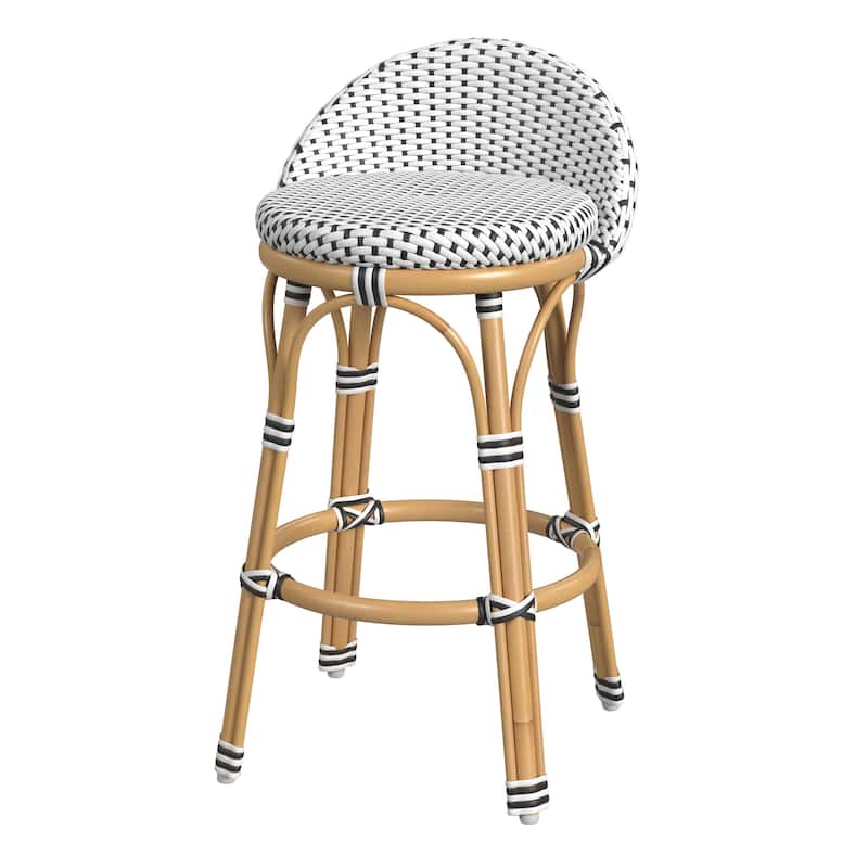 Inez 24 in. Seat Height Rattan Low Back Counter Stool