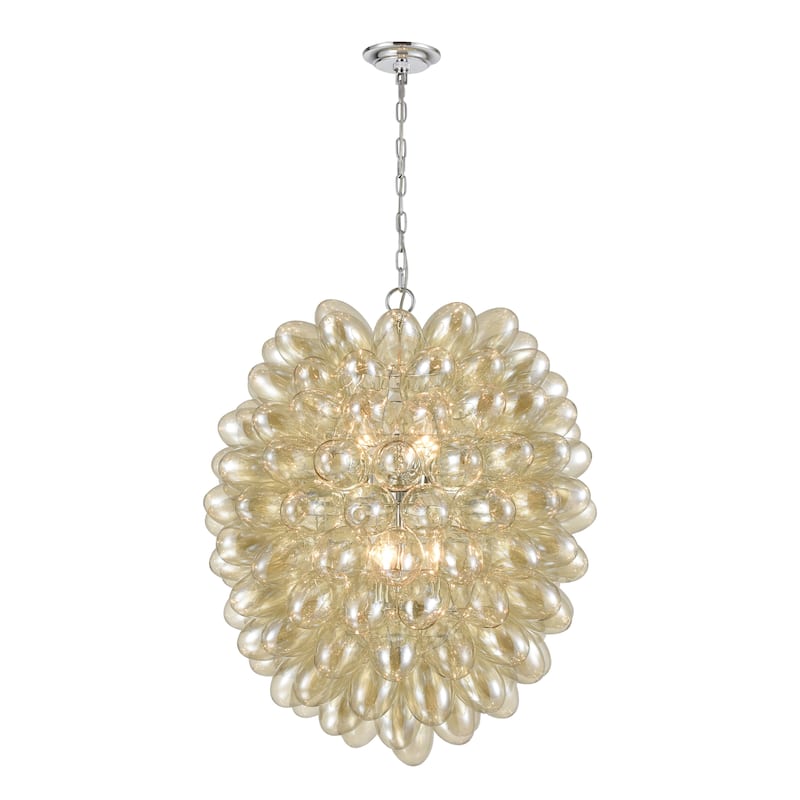 Bubble Up 26-inch Wide 6-Light Chandelier in Chrome - 26in W x 26in D x 31in H - 26in W x 26in D x 31in H - Silver