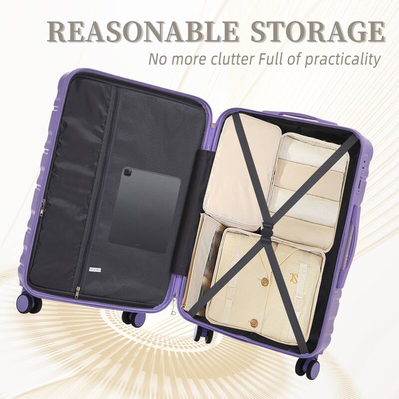 20IN 24IN 28IN 3 pcs/set in ABS Spinner Wheel Luggage, Matching Color, With Combination Lock