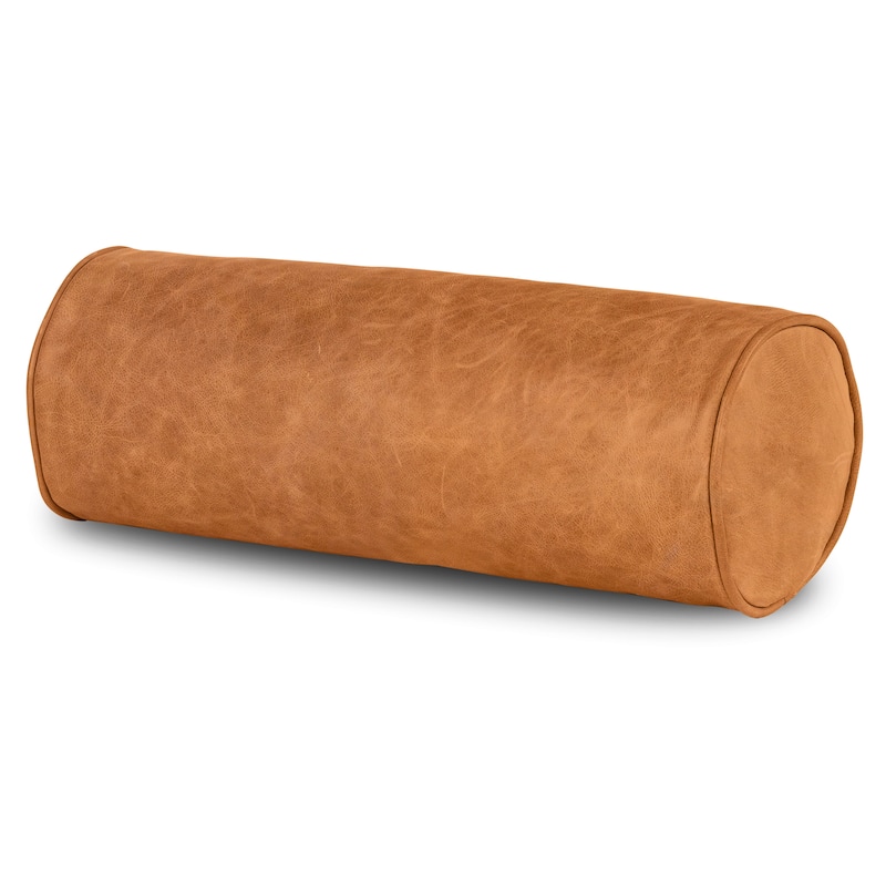 Poly and Bark Napa Leather Bolster Pillow (Set of 2)