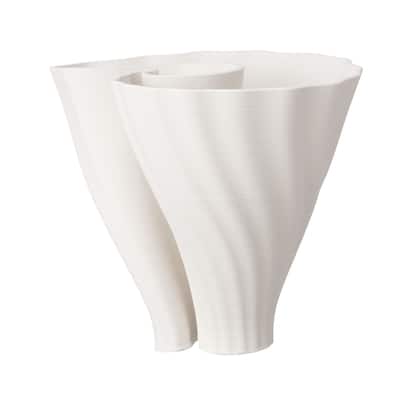 White 3D Printed Ceramic Vase Round