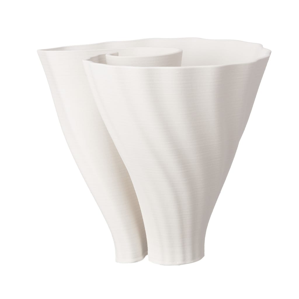White 3D Printed Ceramic Vase Round