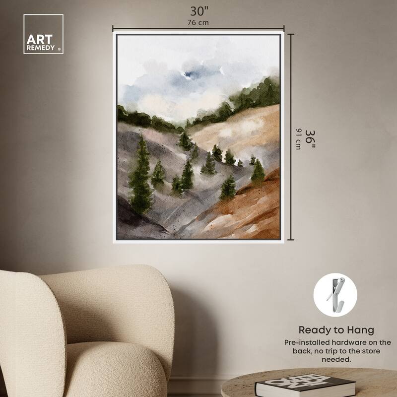 Art Remedy Looks Closer But Is Far Framed Landscape 1 Piece Canvas Wall Art Watercolor Style