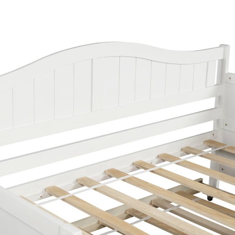 Twin Wooden Daybed with Trundle Bed
